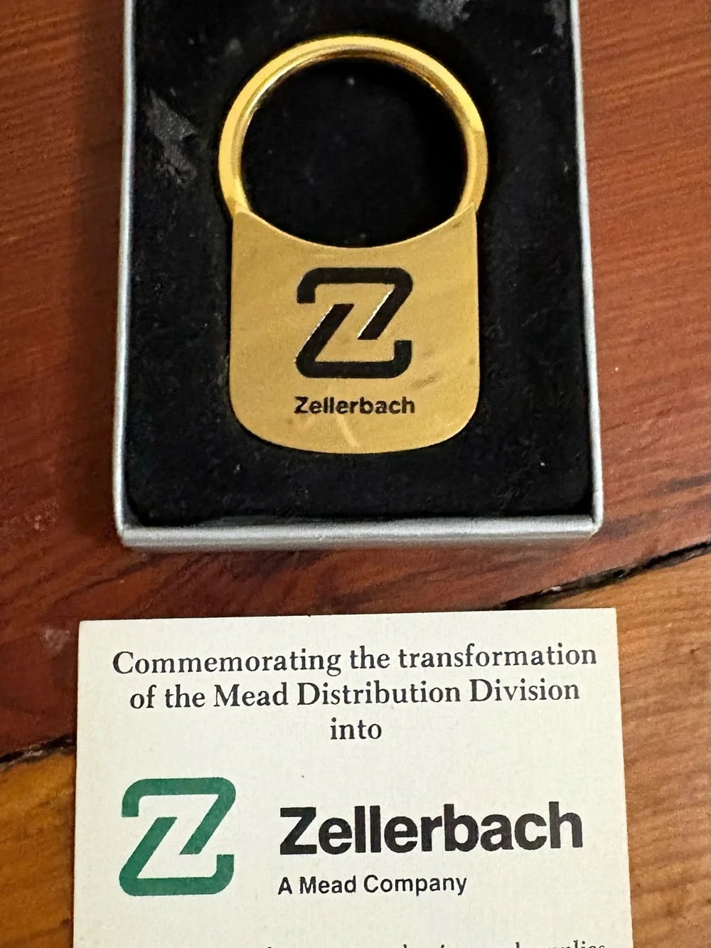 Gold Metal Zellerbach Swivel Keyring 1988
